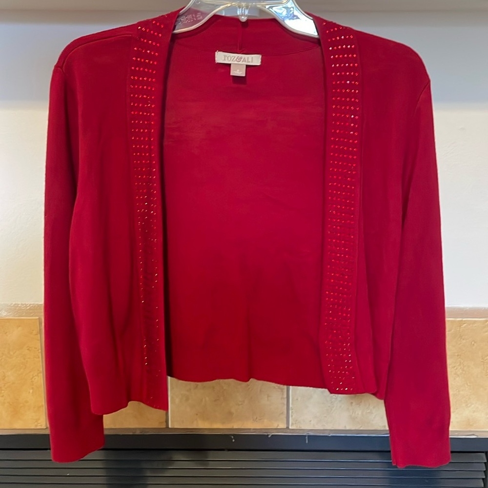 Roz & Ali Women’s Beaded Cardigan (size S)